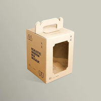 Boîte à gâteau jetable, boîte à macarons, boîte à pâtisserie, boîte à muffins, carton de qualité alimentaire avec fenêtre transparente et poignée