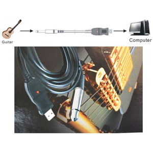 Interfaz USB macho a <span class=keywords><strong>jack</strong></span> de 6,35mm para <span class=keywords><strong>cable</strong></span> de audio de la <span class=keywords><strong>guitarra</strong></span> - Product Image 6