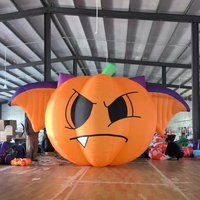 Grande citrouille gonflable lumineuse pour Halloween, décoration décorative de fête avec lumière nocturne, grande citrouille décorative d'Halloween pour l'extérieur