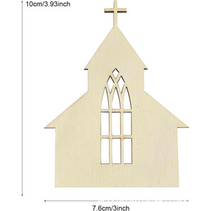 ป้ายไม้ตกแต่งผนังโบสถ์แบบ DIY สำหรับตกแต่งงานปาร์ตี้คริสต์มาสในร่ม - Product Image 3