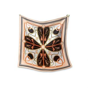 Foulard Quadrato Piccolo con Motivo a Quadrifoglio 70x70cm, Accessorio Moda Donna - Product Image 1