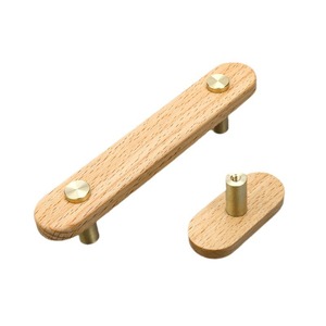 Tirador de cajón de madera maciza con forma de barra, estilo escandinavo, ecológico, para puerta de armario, para muebles de habitación infantil - Product Image 4