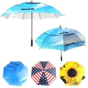 Multi Color Custom Printing Double Layer Golf <b>Umbrella</b> Straight Large Golf <b>Umbrella</b> for Outdoor - Product Image 1
