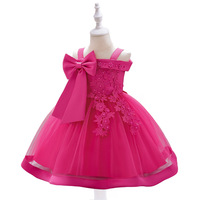 Robe de soirée en satin à épaules dénudées, style européen et américain, pour demoiselles d'honneur, coupe trapèze, longueur genou, avec nœud princesse et ruban pour enfants
