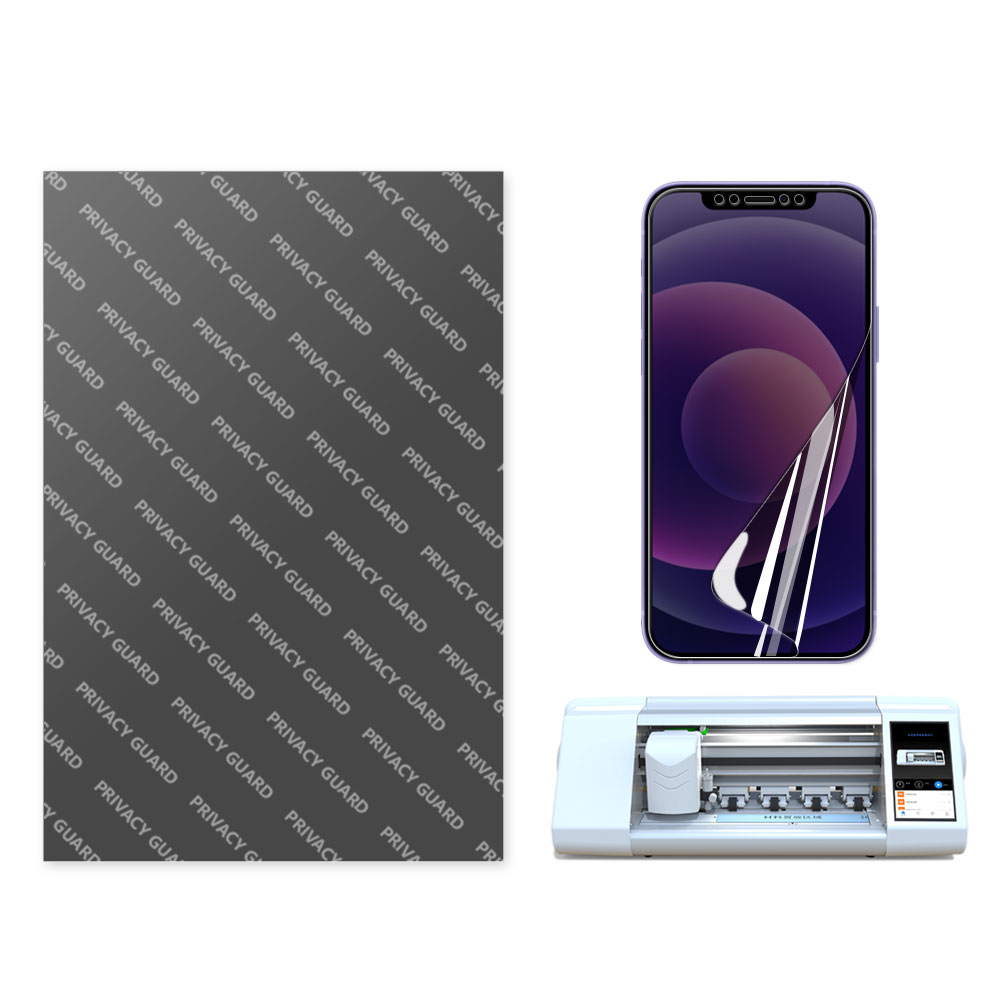 Full screen cover custom size matte privacy TPU hhydrogel film, 180 degree anti spy screen protector for cutting machine