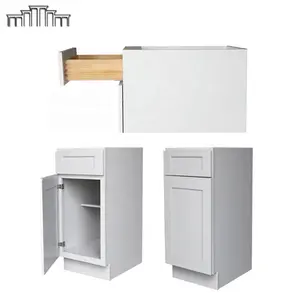 Constructional Wholesale Natural Finish Solid Rubber Wood Dovetail Joint Drawer Kitchen Cabinets Automatic Paint