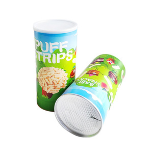 Tùy Chỉnh Sinh Học Phân Hủy Đôi Tường Craft Giấy Hộp Dễ Dàng Xé Nắp UV Tráng In Ống Cho Bé Puffs Kẹo Thức Ăn Vật Nuôi - Product Image 1