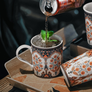 Peach Blossom <strong>Horse</strong> Good <strong>Things</strong> Minimalist Design Coffee Cup Saucer Set Ceramic Mug High-end Feel Simple Gift Box - Product Image 4