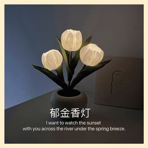 Lampe de chevet LED Tulipe pour Dropshipping Shopify, Cadeau Fête des Mères, Décoration Romantique Chambre 520, Lumière Blanche Chaude - Product Image 4