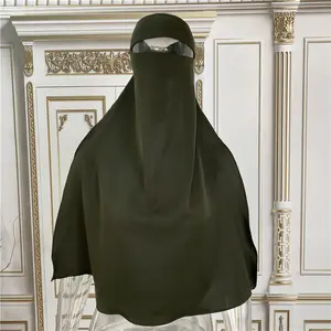 2023 New design Muslim Breathable One Layer Face Veil Cover Modest Islamic Clothing Women saudi Jilbab Prayer Hijab and Niqab