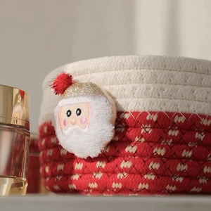 Cesta roja de algodón en espiral para regalo de Navidad, cesta suave ecológica para regalo, nuevo diseño, gran oferta, <span class=keywords><strong>2022</strong></span> - Product Image 6