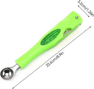 Nouvel Ustensile de Cuisine Pratique en Acier Inoxydable pour Trancher la Pastèque et Couper les Fruits en Billes, Manuel - Product Image 3