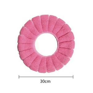 Funda universal para asiento de inodoro, suave y cálida para invierno, cojín de baño en forma de O con asa, accesorios de baño para mantener el calor en invierno - Product Image 1