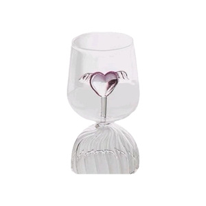 Tlife ménage cristal verres <span class=keywords><strong>cupidon</strong></span> coeur rayure haute Base rouge verre à vin cadeaux - Product Image 5