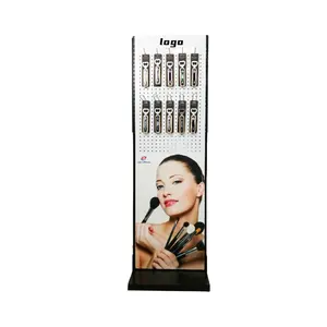 Custom Metal Wire Nail Polish Display Stand Cosmetic Shelves Floor Display Rack for Retail Shop Make Up Display Stand Rack