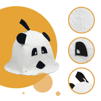 Mantente fresco y adorable como un panda en el spa más moderno con este gorro de fieltro de lana pura para sauna.