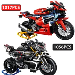 Técnica famosa motocicleta locomotora ciudad moto carreras vehículo modelo ladrillos ensamblar juguetes para niños juegos de bloques de construcción