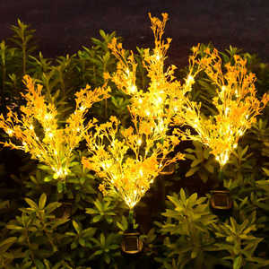 Lampes solaires LED en forme de fleurs pour jardin, avec panneau solaire, étanches, décoratives pour cour, patio, pelouse - Product Image 2