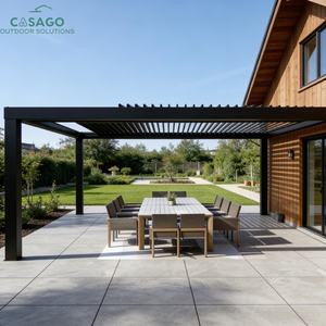Pérgola Bioclimática Moderna <span class=keywords><strong>de</strong></span> Exterior <span class=keywords><strong>de</strong></span> Fábrica OEM <span class=keywords><strong>de</strong></span> 3x3, 3x4, 4x4 y 6x4 m con <span class=keywords><strong>Lamas</strong></span> <span class=keywords><strong>de</strong></span> <span class=keywords><strong>Aluminio</strong></span> - Product Image 2