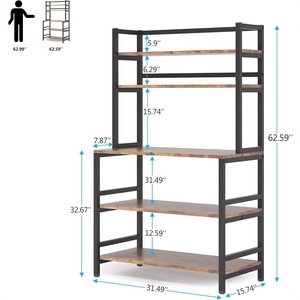 American Style Four Tier Iron <b>Storage</b> Rack 800 Lb Capacity Standing Type <b>Kitchen</b> Living Room Durable Shelf <b>Unit</b> - Product Image 2