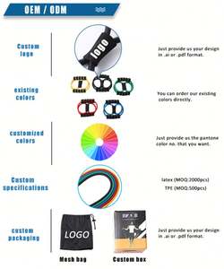 Ensemble de bandes de résistance Pilates en forme de 8, neuves et personnalisées, pour la salle de sport, le fitness, l'<span class=keywords><strong>exercice</strong></span>, le yoga, l'entraînement en boucle et en barre pour la <span class=keywords><strong>musculation</strong></span> - Product Image 6