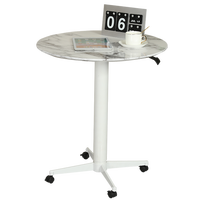 Table mobile pneumatique ronde ADA pour bureau, réglable en hauteur, table à café mobile, table pour ordinateur portable réglable, table de bar avec quatre roues