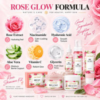 Ensemble de soins de la peau coréen en marque propre avec vitamine C et acide hyaluronique, sérum éclaircissant pour le visage à la rose pour unisexe