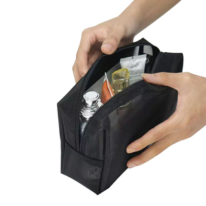 Trọng lượng nhẹ tùy chỉnh du lịch cho vệ sinh cá nhân Túi PVC dây kéo lưới mỹ phẩm <span class=keywords><strong>Pouch</strong></span> với công suất lớn trong suốt nylon lưới thiết kế - Product Image 6