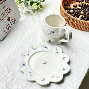 Tazze da Caffè in Porcellana Stile Romantico Francese, Tazze Alte per Tè Pomeridiano e Dessert con Manici Lunghi - Product Image 4