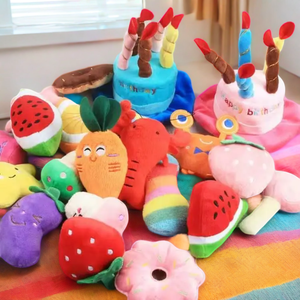 Cute Cartoon Luxury Stuffed Plush Pet Chew Squeaky Durable Interactive <b>Teething</b> Dog <b>Toys</b> for Small Medium Puppies - Product Image 1