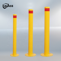 KAVASS Revêtement en poudre CE-Plaque de base montée en surface Bollard de stationnement fixe en acier jaune de sécurité