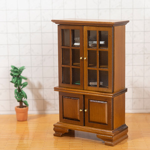 Miniatura 1:12 Gabinete de vidrio moderno Colección 1:12 Modelo Casa de muñecas Artesanía Muebles brillantes Adornos en madera - Product Image 2