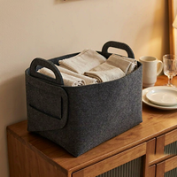 Panier de rangement en feutre fait main, pliable, avec poignées, pour serviettes de table et linge de table dans la salle à manger