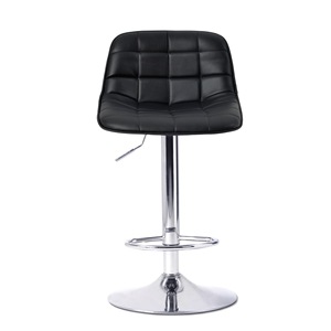 Tabouret de bar avec dossier, hauteur réglable, base chromée, pour utilisation en bar - Product Image 3