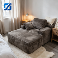 Canapé modulaire en velours côtelé doux personnalisé, une place, avec coussins décoratifs, moderne et écologique pour salon – Vente en gros