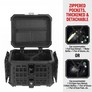 Bauletto Moto Universale in Alluminio 36L/45L/56L/65L con Doppia Chiusura Rinforzato a Doppia Piastra Resistente IPX4 Argento - Product Image 5