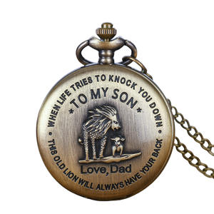 <span class=keywords><strong>2025</strong></span> dış ticaret yeni sıcak satış antika cep saati oğlum aslan 3D kolye kuvars ebeveyn-çocuk - Product Image 5