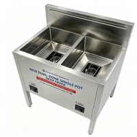 Friteuse électrique commerciale Hansu 40L à double cylindre et double température, affichage numérique, température constante