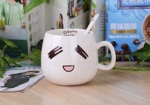 300 मिलीलीटर सिरेमिक कॉफी का दूध मग मजाकिया मुस्कान के साथ अजीब इमोजी रो रही है, जोड़ों और शिशुओं के लिए सफेद मिट्टी के बरतन पानी - Product Image 5