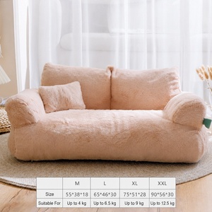 Canapé-lit en <span class=keywords><strong>peluche</strong></span> pour animaux de compagnie, lavable, pour chat et chien, chaud et respirant pour l'hiver, coussin antidérapant pour animaux avec housse amovible - Product Image 5
