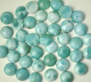 Lot de cabochons ronds en larimar de 6 mm, pierres précieuses brutes, fournitures pour bijoux artisanaux, pierres bleues polies pour artisanat - Product Image 4