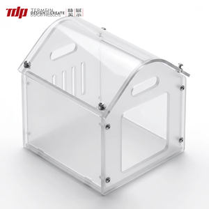 TERMEIN Maison pour chien en acrylique transparent givré, niche pour animaux de compagnie pour petits chiens et chats, mobilier pour animaux de compagnie à assembler soi-même - Product Image 3