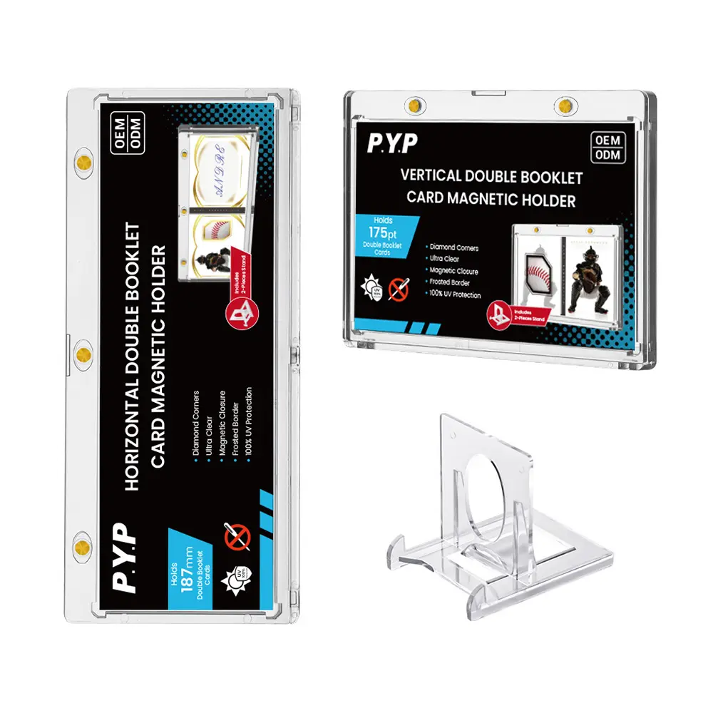 One Touch Vertikale horizontale/doppelte Broschüren karte 175pt / 185mm / 187mm Magnet karten halter mit Ständer 100% UV-Schutz