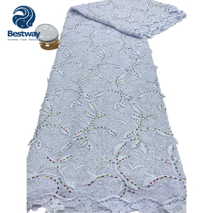 Encaje de Cordón <span class=keywords><strong>Guipur</strong></span> Bestway, Tela de Encaje Africano <span class=keywords><strong>Bordado</strong></span> <span class=keywords><strong>con</strong></span> <span class=keywords><strong>Piedras</strong></span>, Tela de Encaje Nigeriana de Alta Calidad para Bodas y Fiestas - Product Image 2