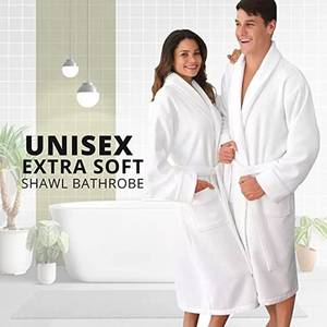 Accappatoio Unisex con collo a scialle in cotone a maniche lunghe con Logo personalizzato Hotel Waffle accappatoio <span class=keywords><strong>Kimono</strong></span> Spa per donne e uomini - Product Image 5