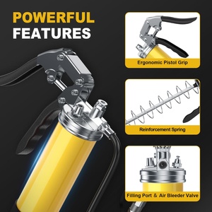 <span class=keywords><strong>Pistola</strong></span> <span class=keywords><strong>de</strong></span> Grasa <span class=keywords><strong>de</strong></span> Alta Presión con Cabezal <span class=keywords><strong>de</strong></span> Aluminio para Automóviles y Motocicletas, Manual, 6000PSI-7000PSI - Product Image 5