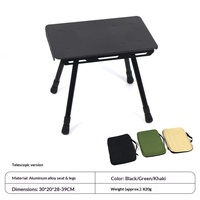 Tabouret tactique de camping extérieur léger en alliage d'aluminium, chaise pliante multifonctionnelle, table rectangulaire portable avec rangement