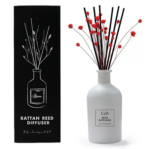 50ml fuego aromaterapia poco estrella flor botellas de vidrio blanco de ambientador de aire de Casa toliet Oficina Reed difusor