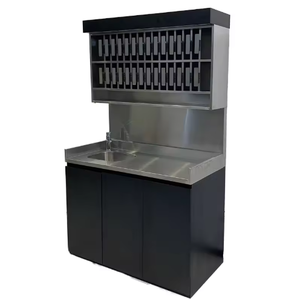 Estante de exhibición colgante para tintes de barbería, mueble de almacenamiento integrado de acero inoxidable para tintes de peluquería - Product Image 1