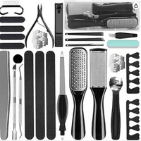 Kit de pédicure professionnel avec râpe et grattoir pour les pieds en plastique et acier inoxydable + personnalisable avec logo et outils